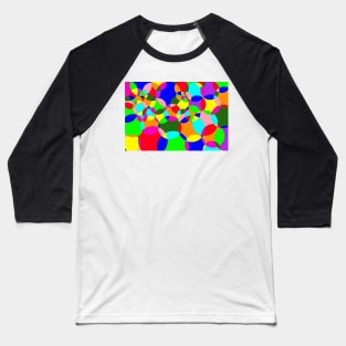 Random multi coloured background made from circles Baseball T-Shirt